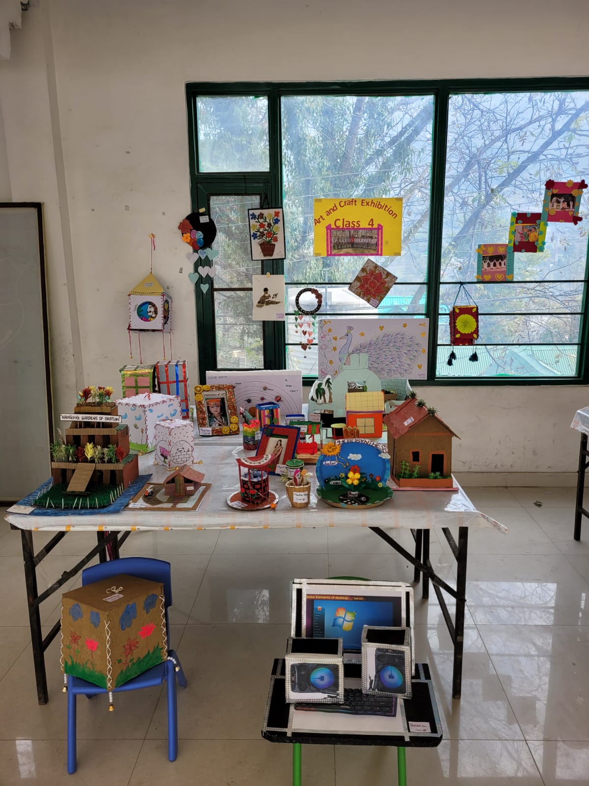 Science exhibition — student projects including model houses and working models